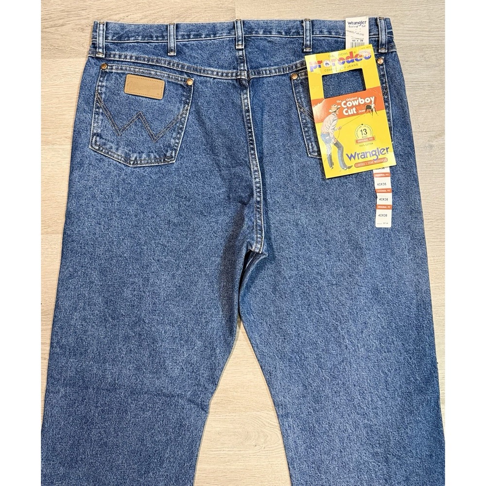 Wrangler Cowboy Cut Jeans Men's 40x36 Blue Pro Rodeo Original Fit 1013MWZGK NWT - Picture 7 of 12